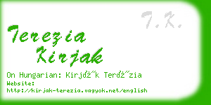 terezia kirjak business card